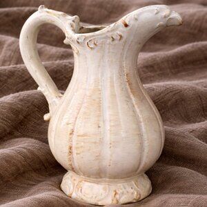 NWT Italian Vintage Large Porcelain Farmhouse Handmade Pitcher